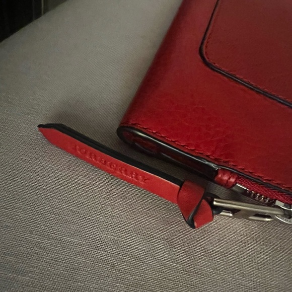 Burberry Red Leather Wallet - Picture 3 of 5